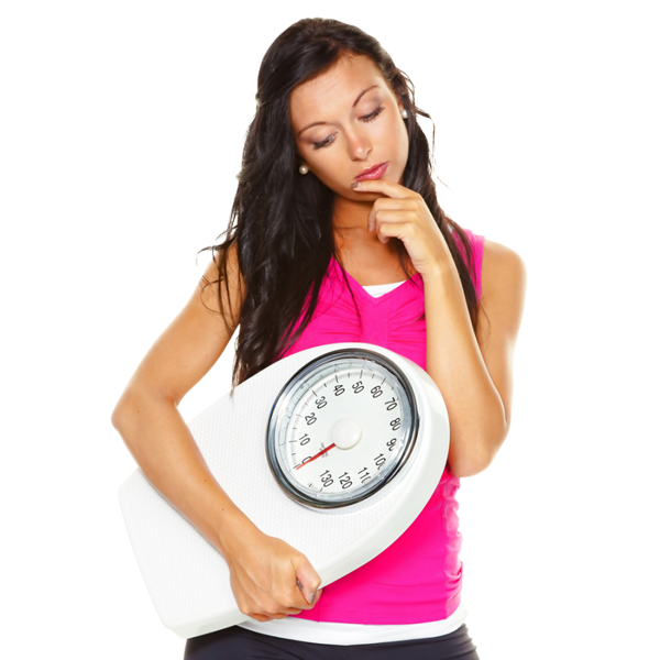 weight loss woman holding scale